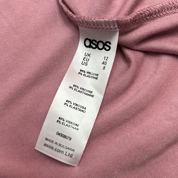 Asos Pink Short Sleeve Jersey Wrap Dress Size S - Picture 9 of 11